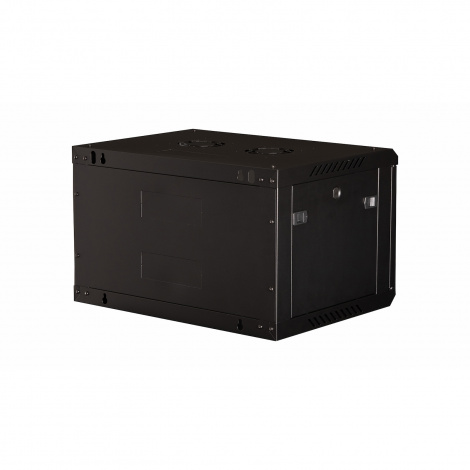 Шкаф 19" телекоммуникационный настенный, 6U 368x600х450 мм, дверь перфорация, черный